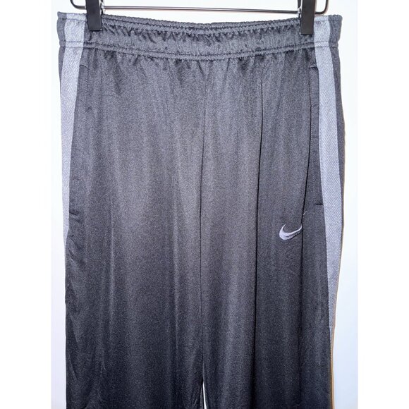 Nike Pants Women’s Size Large Straight Leg Black Polyester Grey Side Striped - Picture 3 of 12